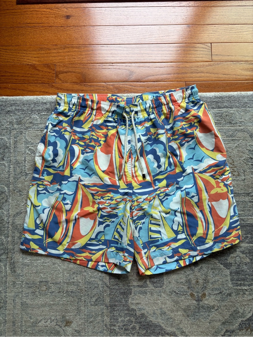 Men’s J. McLaughlin Multicolor Sailboat Print Swim Trunks